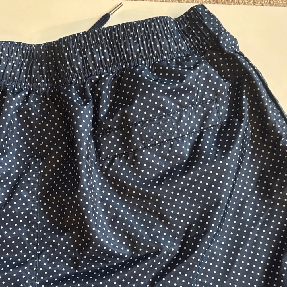 2xist Dark Blue Swim Trunks with White Swiss Dots NWOT - Picture 12 of 15